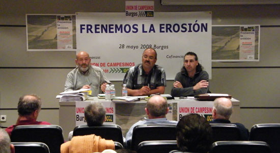 Ponentes en la jornada informativa "Frenemos la erosión" celebrada en Burgos en mayo de 2008