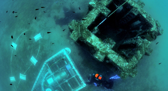 Un buzo con su equipo de observación submarina