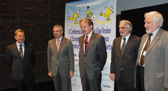 Representantes de la Asociación Europea de Vías Verdes en la V Conferencia Europea de Vías Verdes celebrado en Madrid